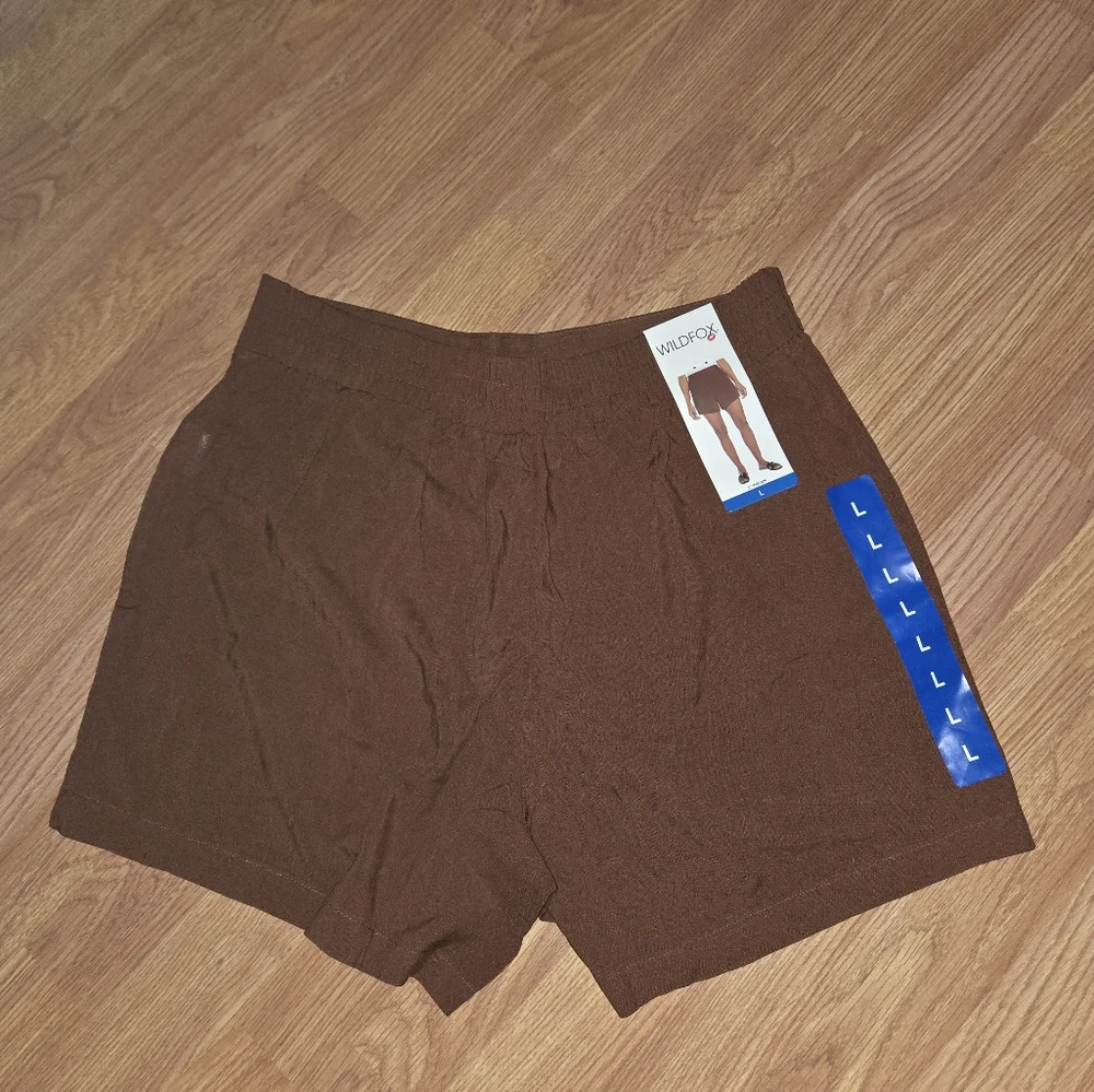 Wildfox Shorts Size L NWT 2-Pack Fuschia and Brown Casual Outdoor Gorpcore - Picture 6 of 8